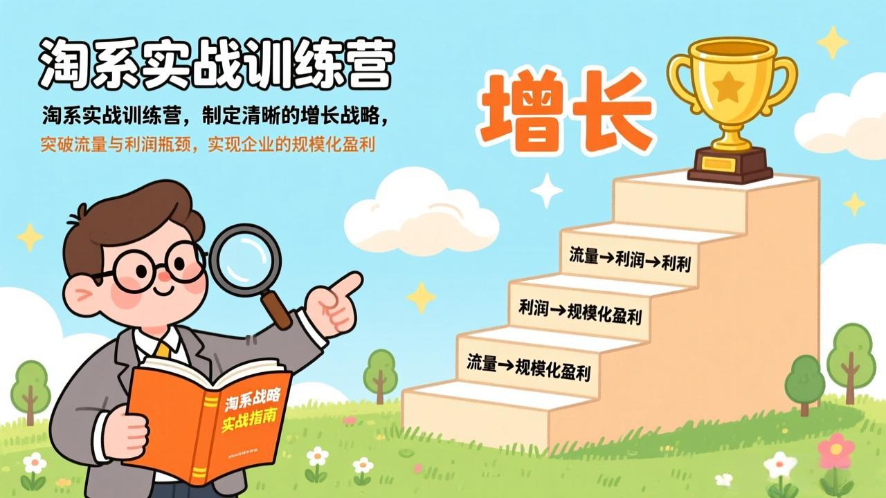 淘系实战训练营,制定清晰的增长战略,突破流量与利润瓶颈,实现企业的规模化盈利-百盟网