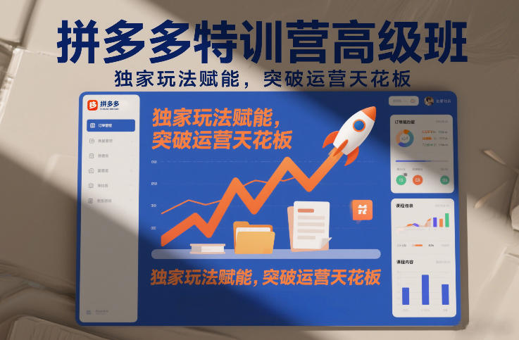 拼多多特训营高阶班，独家玩法赋能，突破运营天花板(更新26年1月)-百盟网