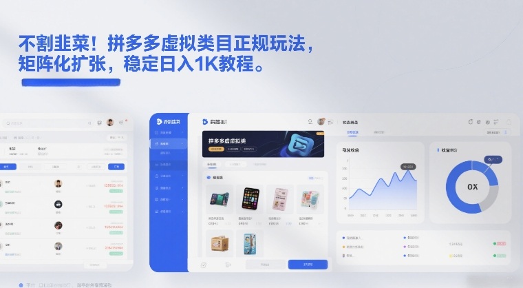 不割韭菜！拼多多虚拟类目正规玩法，矩阵化扩张，稳定日入1K教程【揭秘】-百盟网