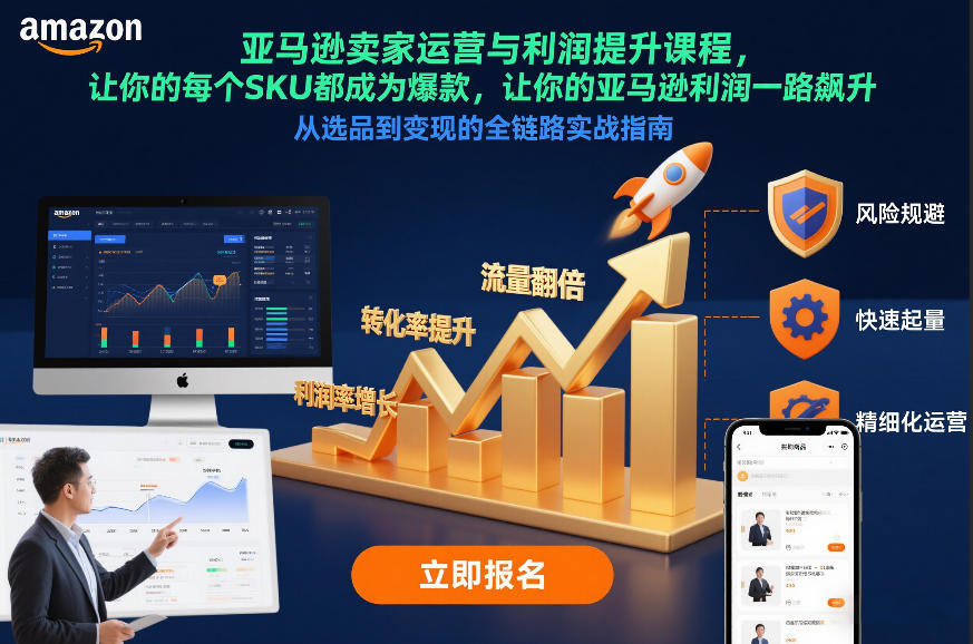 亚马逊卖家运营与利润提升课程，让你的每个SKU都成为爆款，让你的亚马逊利润一路飙升(更新12月)-百盟网