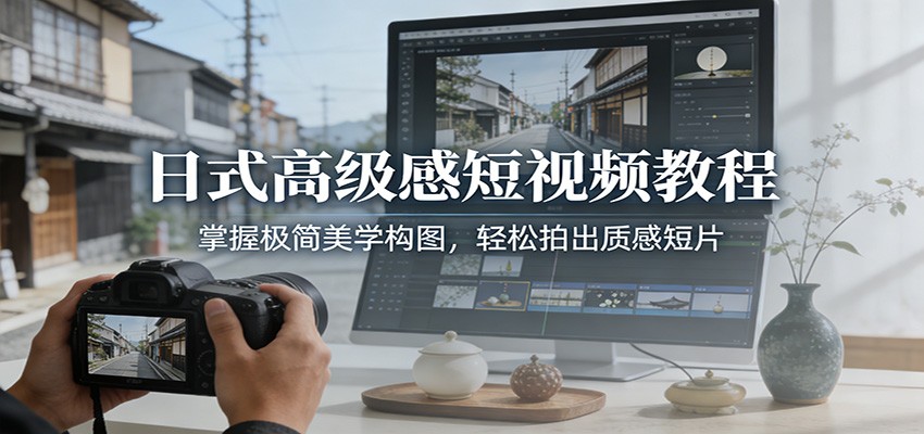 日式高级感短视频教程:掌握极简美学构图,轻松拍出质感短片-百盟网