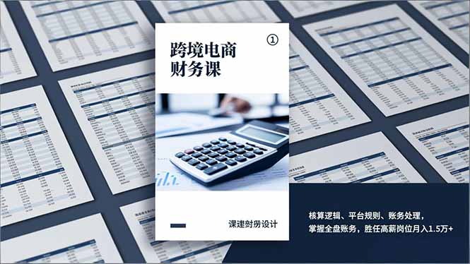 跨境电商财务课,核算逻辑、平台规则、账务处理,掌握全盘账务,胜任高薪岗位月入1.5万+-百盟网