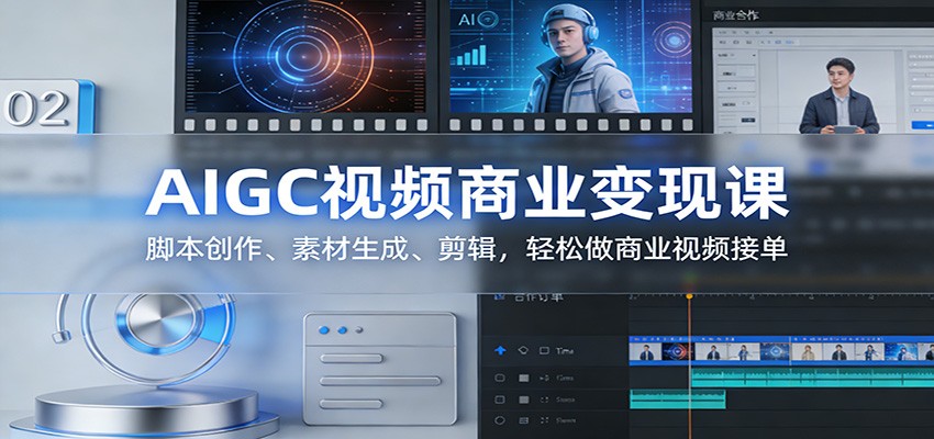 AIGC视频商业变现课:脚本创作、素材生成、剪辑,轻松做商业视频接单-百盟网