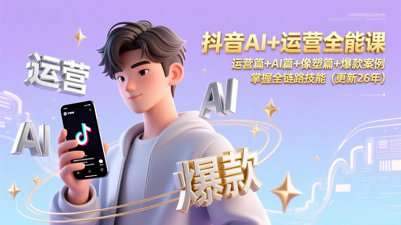 抖音AI+运营全能课，运营篇+AI篇+像塑篇+爆款案例，掌握全链路技能(更新26年-百盟网