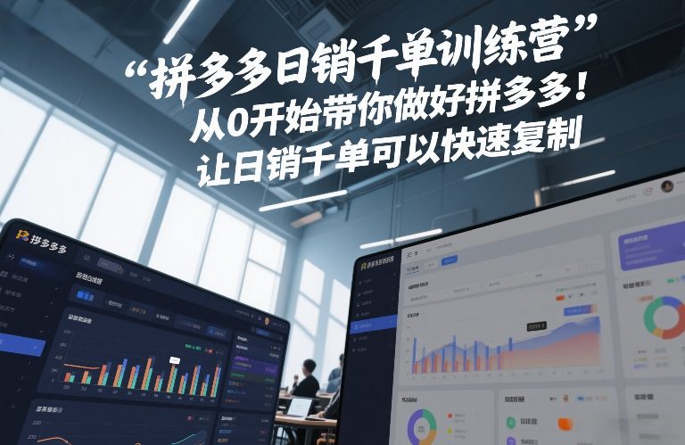 拼多多日销千单训练营，从0开始带你做好拼多多，让日销千单可以快速复制(更新26年1月)-百盟网