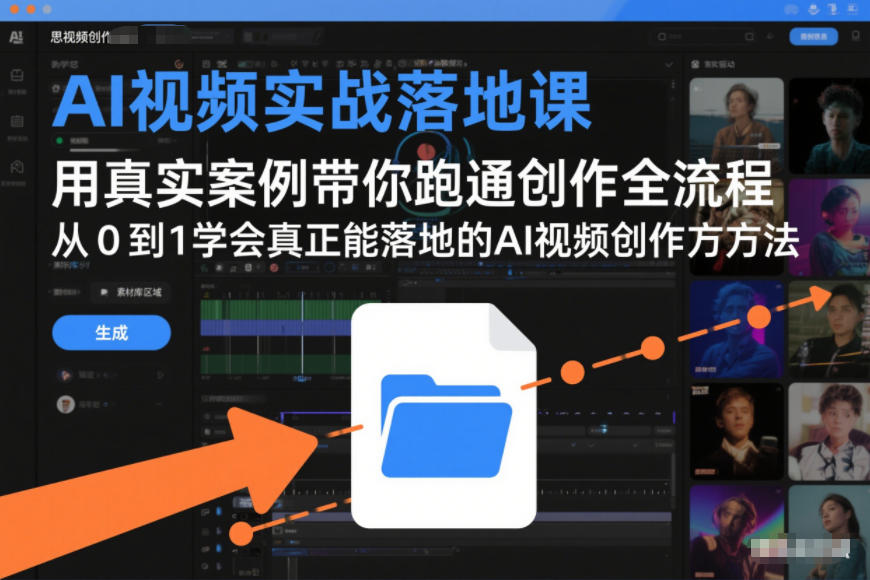 AI视频实战落地课，用真实案例带你跑通创作全流程，从0到1学会真正能落地的AI视频创作方法-百盟网