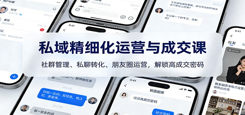 私域精细化运营与成交课：社群管理、私聊转化、朋友圈运营，解锁高成交密码-百盟网