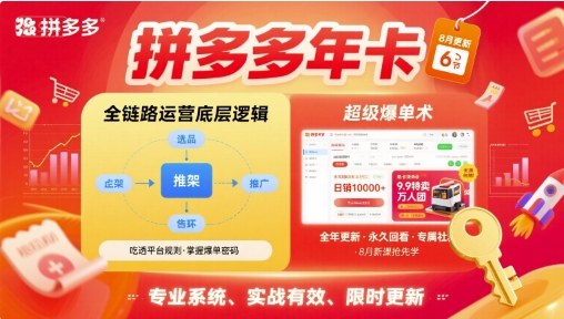 拼多多年卡，拼多多全链路运营底层逻辑，超级爆单术【更新26年1月】-百盟网