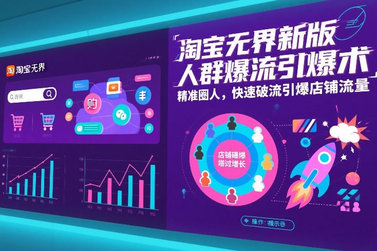 淘宝无界新版人群爆流引爆术，精准圈人，快速破流引爆店铺流量-百盟网