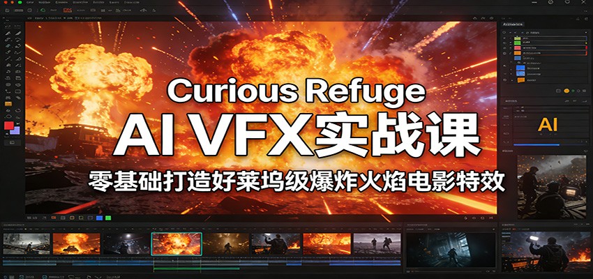 图片[1]-Curious Refuge AI VFX实战课，零基础打造好莱坞级爆炸火焰电影特效-百盟网